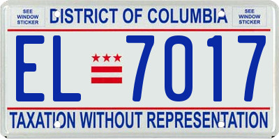 DC license plate EL7017