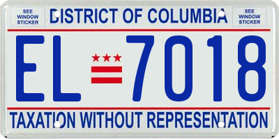 DC license plate EL7018