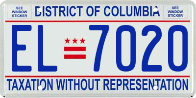DC license plate EL7020
