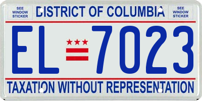 DC license plate EL7023