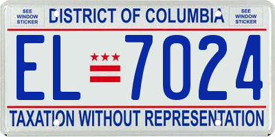 DC license plate EL7024