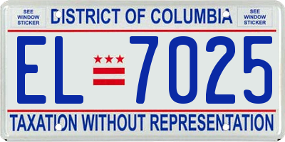 DC license plate EL7025