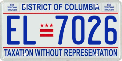 DC license plate EL7026