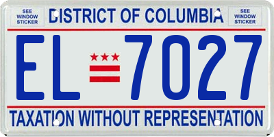 DC license plate EL7027
