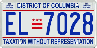 DC license plate EL7028