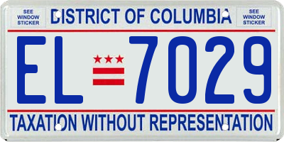 DC license plate EL7029
