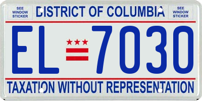 DC license plate EL7030
