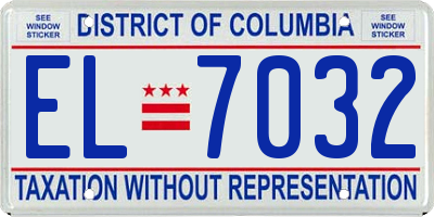 DC license plate EL7032