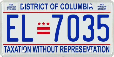 DC license plate EL7035