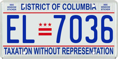 DC license plate EL7036