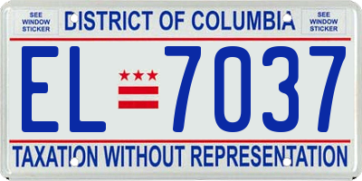 DC license plate EL7037