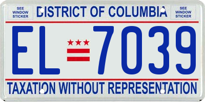DC license plate EL7039