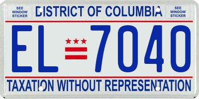DC license plate EL7040