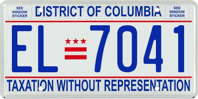 DC license plate EL7041