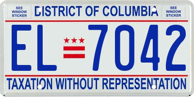 DC license plate EL7042