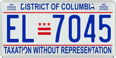 DC license plate EL7045