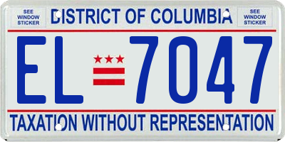 DC license plate EL7047