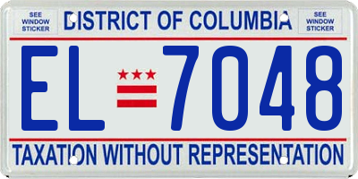 DC license plate EL7048