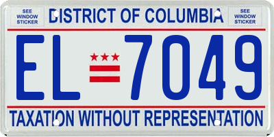 DC license plate EL7049