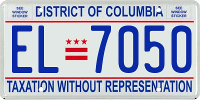 DC license plate EL7050