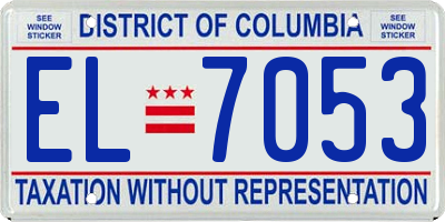 DC license plate EL7053