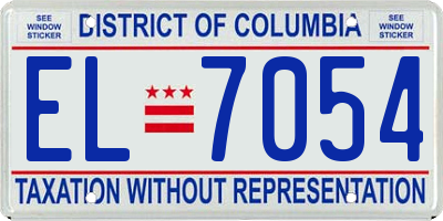 DC license plate EL7054