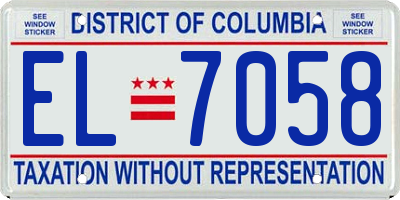 DC license plate EL7058