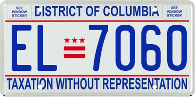 DC license plate EL7060