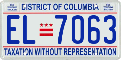 DC license plate EL7063