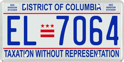 DC license plate EL7064