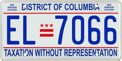 DC license plate EL7066