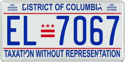 DC license plate EL7067