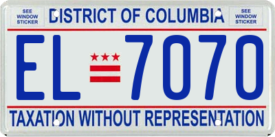 DC license plate EL7070