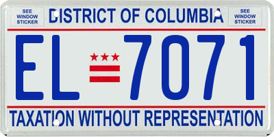 DC license plate EL7071