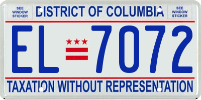 DC license plate EL7072