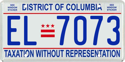 DC license plate EL7073