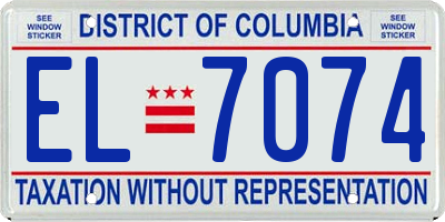 DC license plate EL7074
