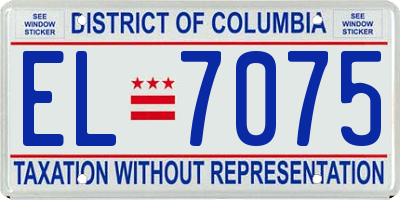 DC license plate EL7075