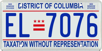 DC license plate EL7076