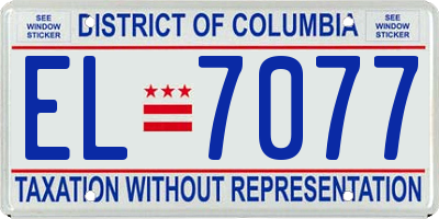 DC license plate EL7077