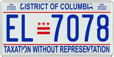 DC license plate EL7078