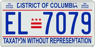 DC license plate EL7079