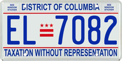DC license plate EL7082
