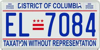 DC license plate EL7084