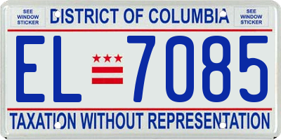 DC license plate EL7085