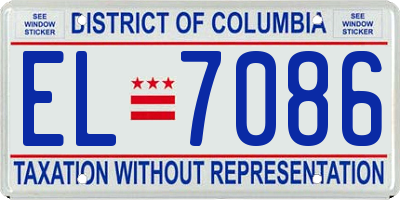 DC license plate EL7086