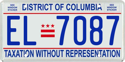 DC license plate EL7087