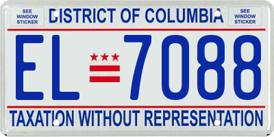 DC license plate EL7088