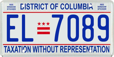 DC license plate EL7089