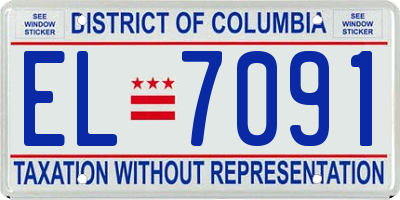 DC license plate EL7091